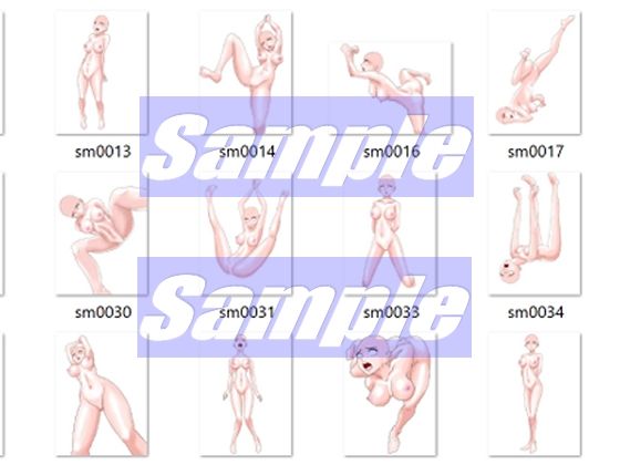 同人制作お助け素材「女体ポーズ集  （SM，触手緊縛用ポーズVOL，1）」 - サンプル画像 4