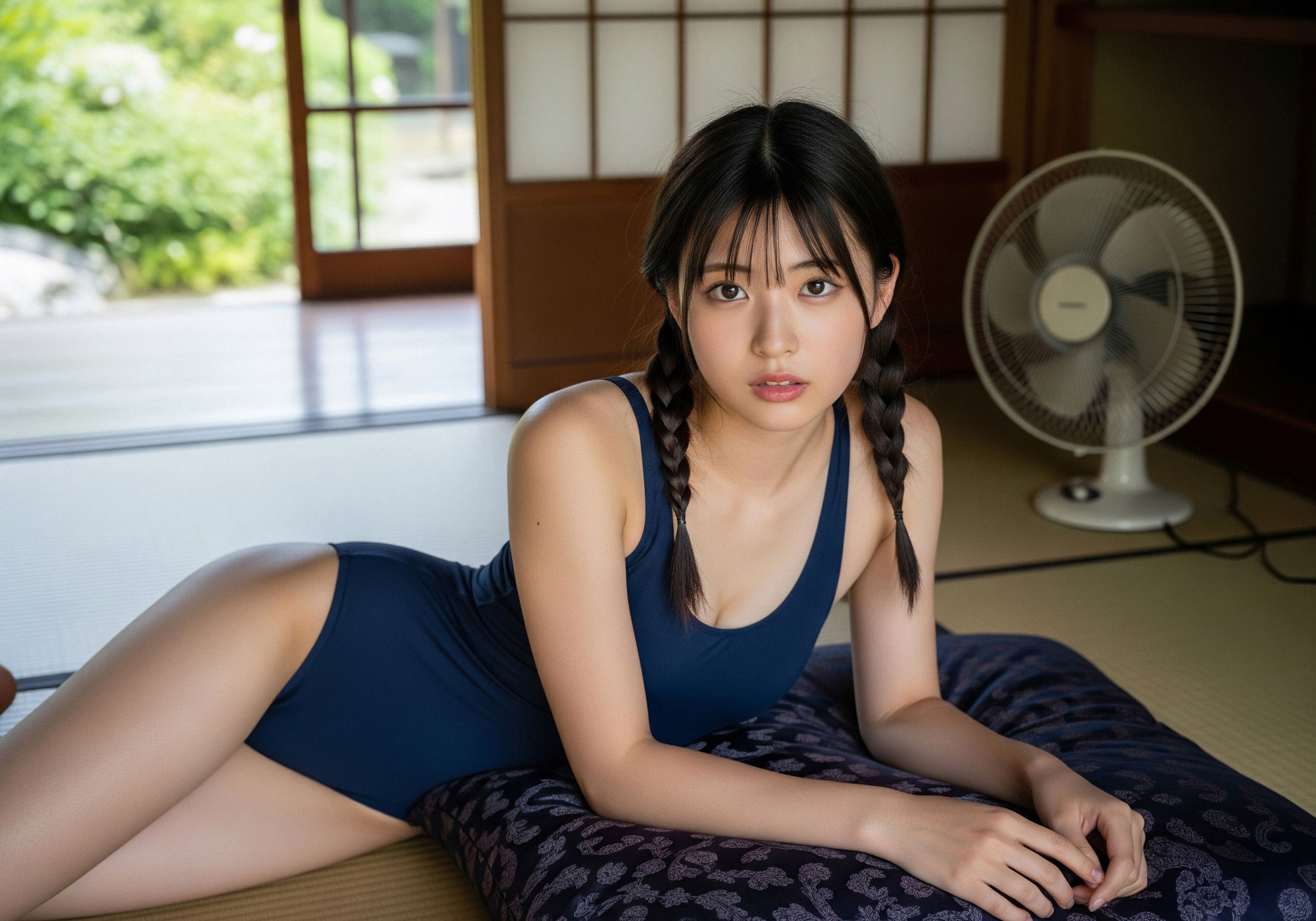 実家に帰省したら暑いからとの理由だけで スク水で過ごす姪っ子との夏休みが待っていた - サンプル画像 1