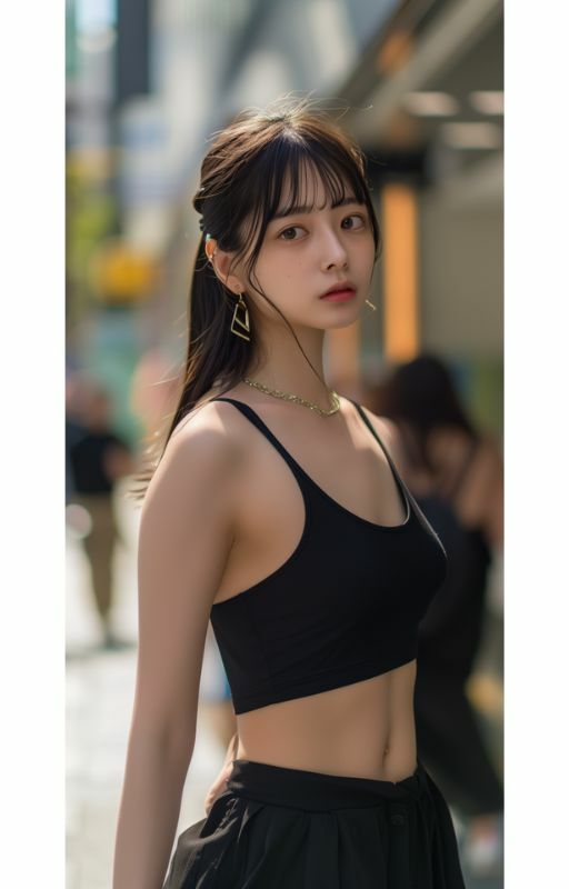 おへそ美人〜街中へそ写真集 - サンプル画像 1