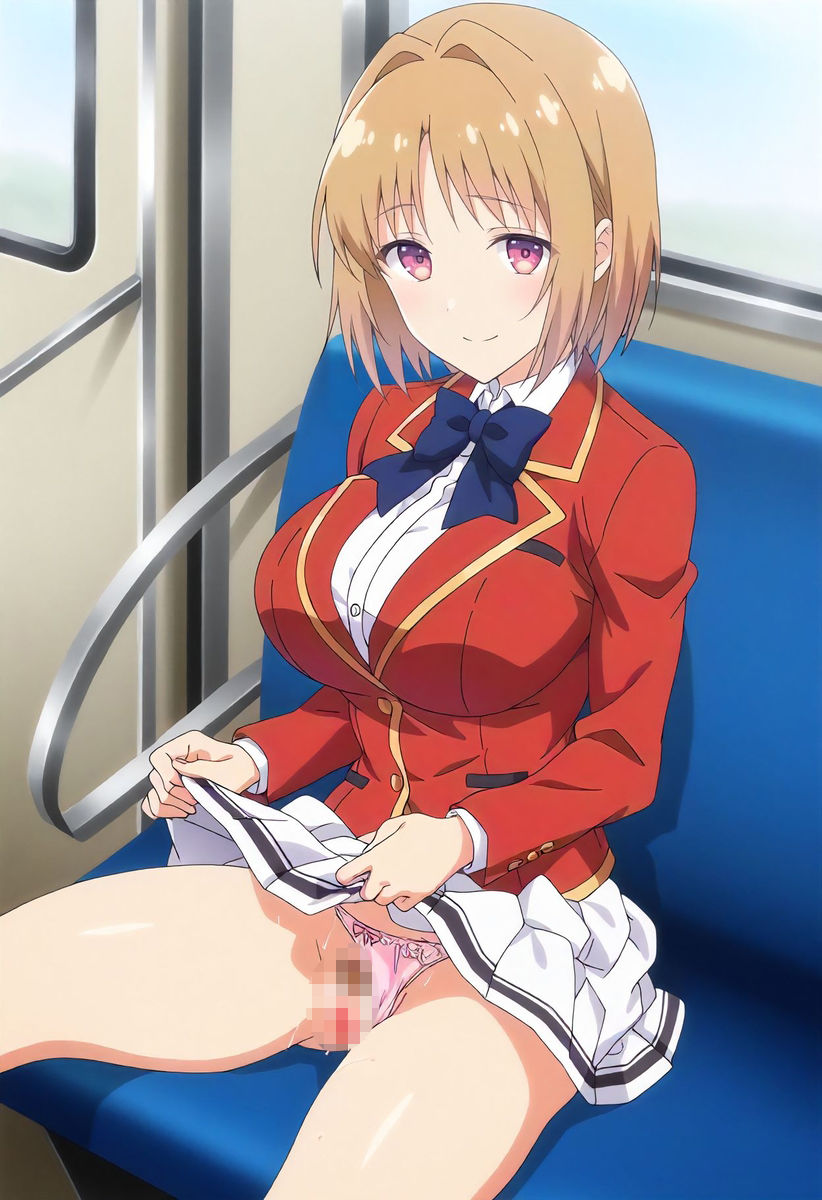櫛〇桔梗コスプレの女の子と無人電車の中でエッチ - サンプル画像 3