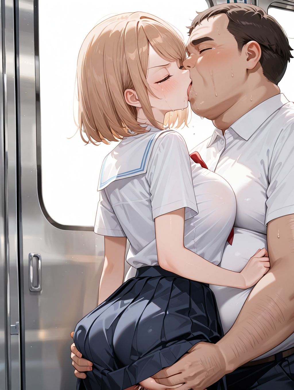 毎朝電車で出会う制服の天使に我慢できずについに手を出してしまった - サンプル画像 3