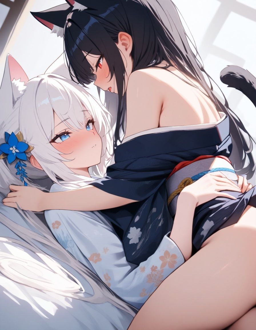 宵猫庵絵巻 〜白猫×黒猫編〜 - サンプル画像 3