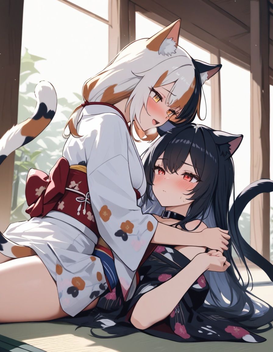 宵猫庵絵巻 〜黒猫×三毛猫編〜 - サンプル画像 2