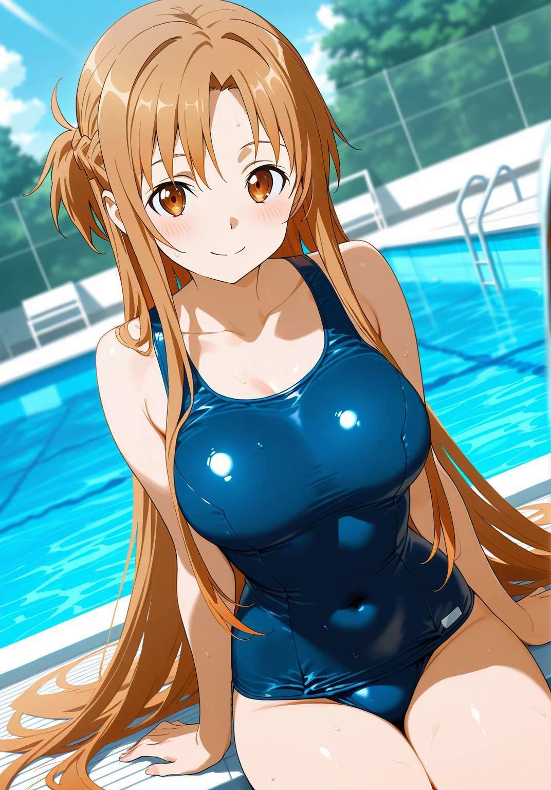 スク水アスナ、他人棒で絶頂。 - サンプル画像 1