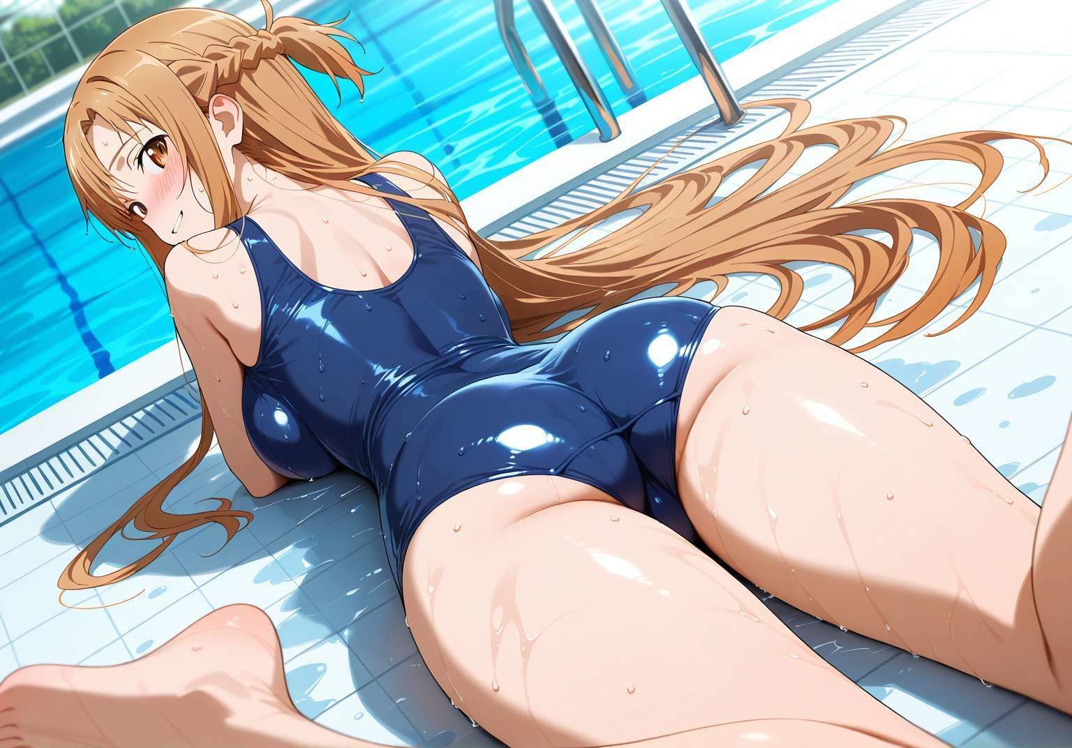 スク水アスナ、他人棒で絶頂。 - サンプル画像 3