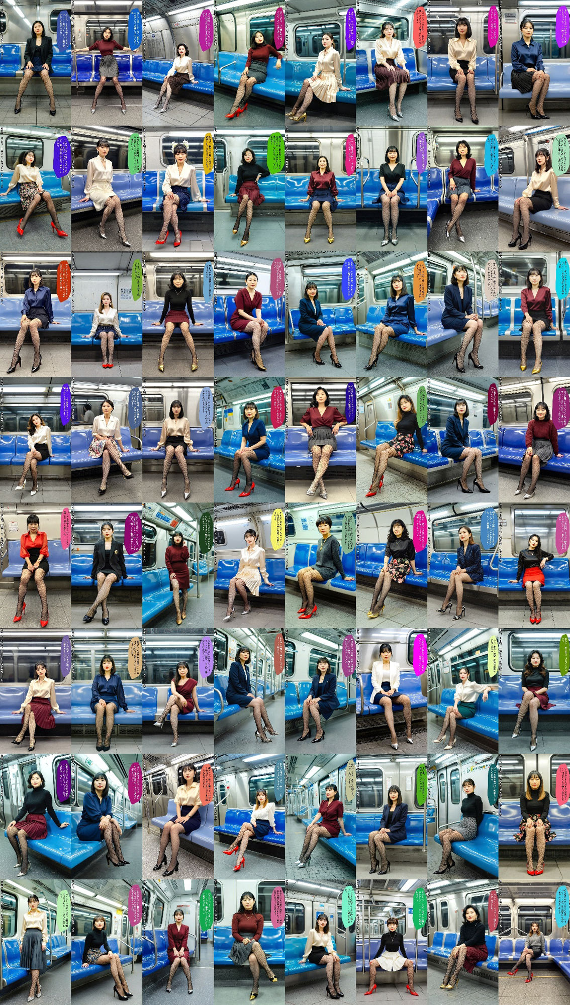 40代50代熟女の網タイツとパンプス〜電車内のフェチ地獄〜 vol.4 - サンプル画像 9