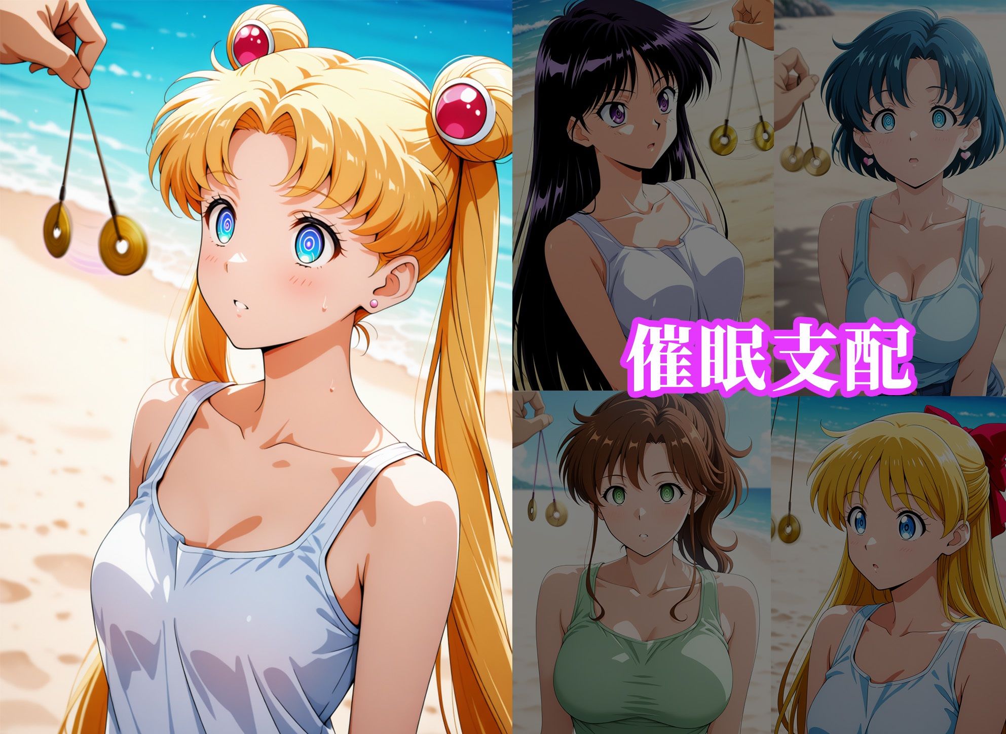 催●ビーチ 〜セー〇ームーン編〜 - サンプル画像 1