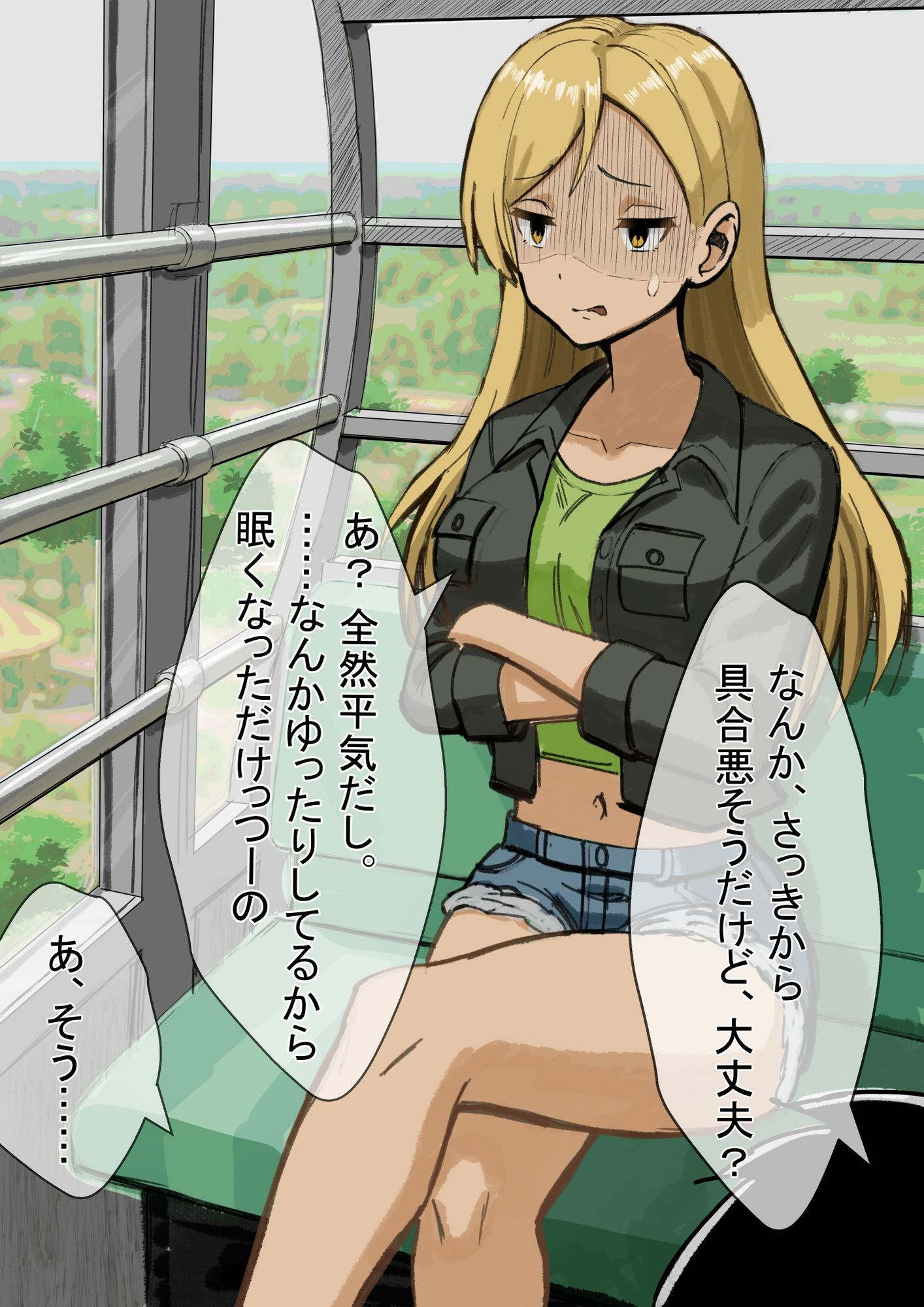 観覧車緊急停止×ギャル彼女、ビニール袋に限界脱糞 - サンプル画像 1