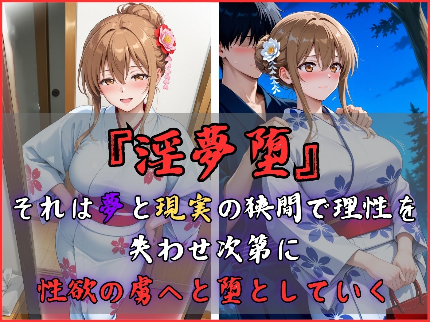 【4Kイラスト】淫夢堕_俺の淫夢で神崎千夏の本性を犯し尽くす！！（七夕祭り編） - サンプル画像 3