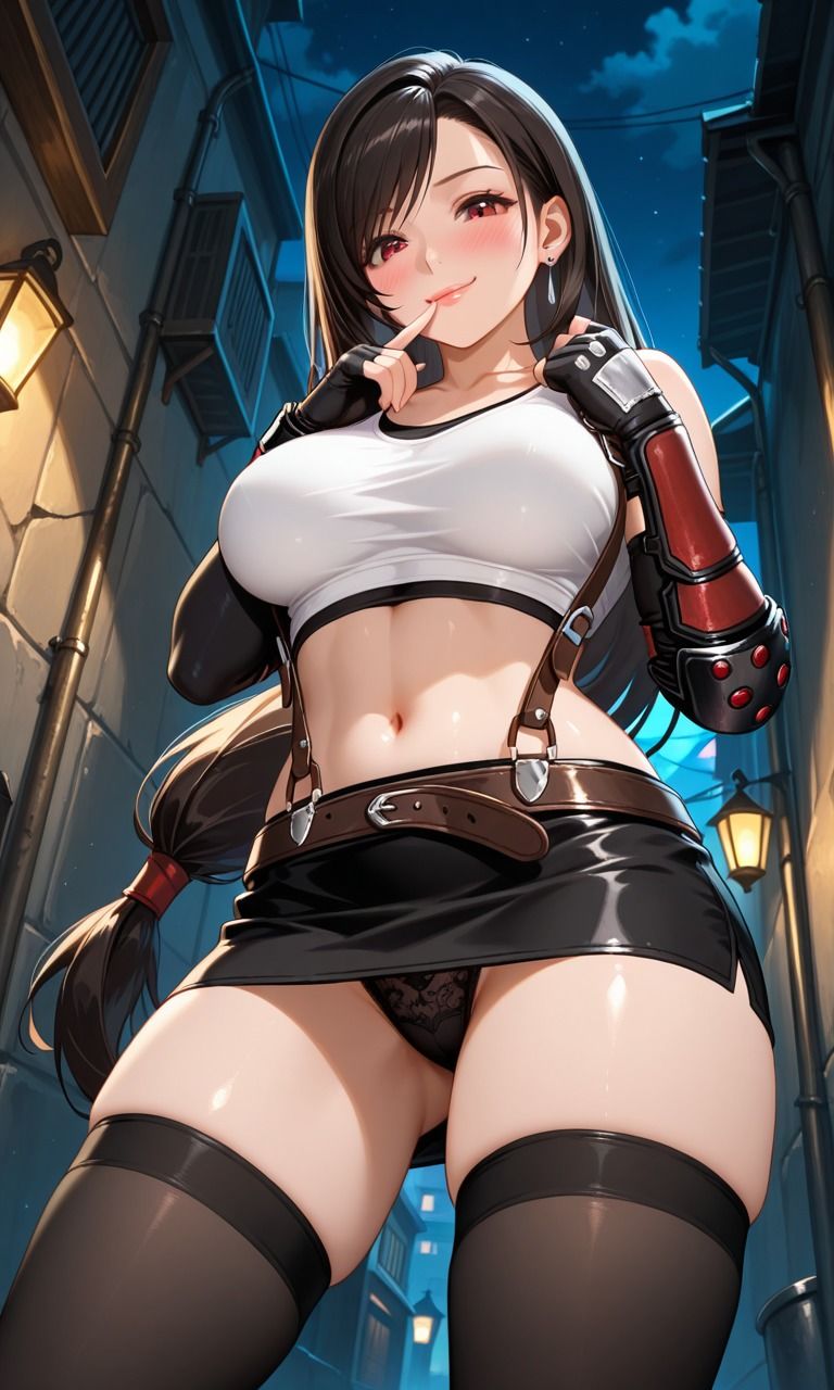 【FF7】ティファ・エアリス・ユフィ 〜アヘ顔中出し堕ちセックスCG集〜 ｜ パンチラ・パイズリ・尻コキ・中出し - サンプル画像 1