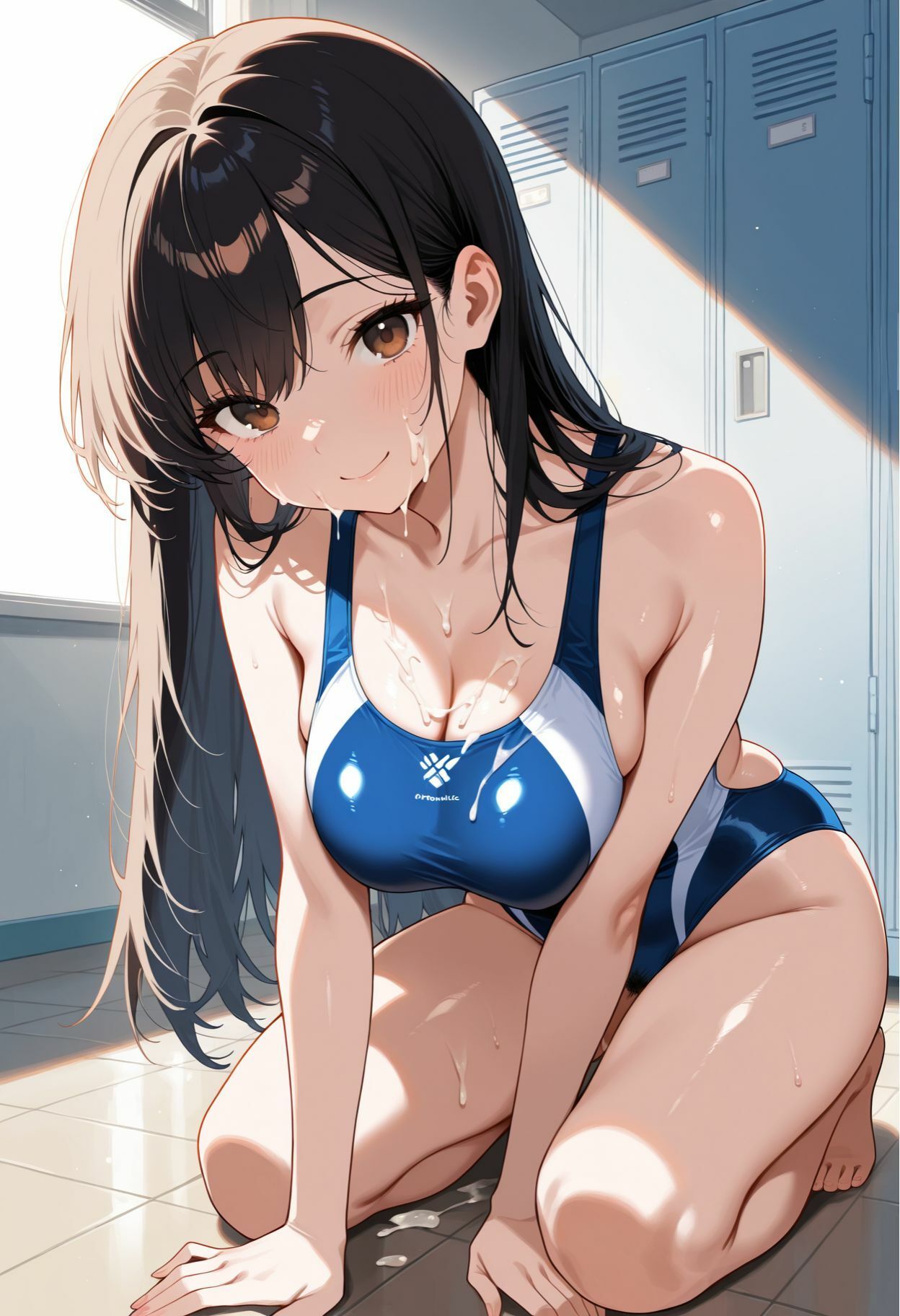 水泳部中出しハメ撮り〜更衣室で汗だくエッチ〜 - サンプル画像 1