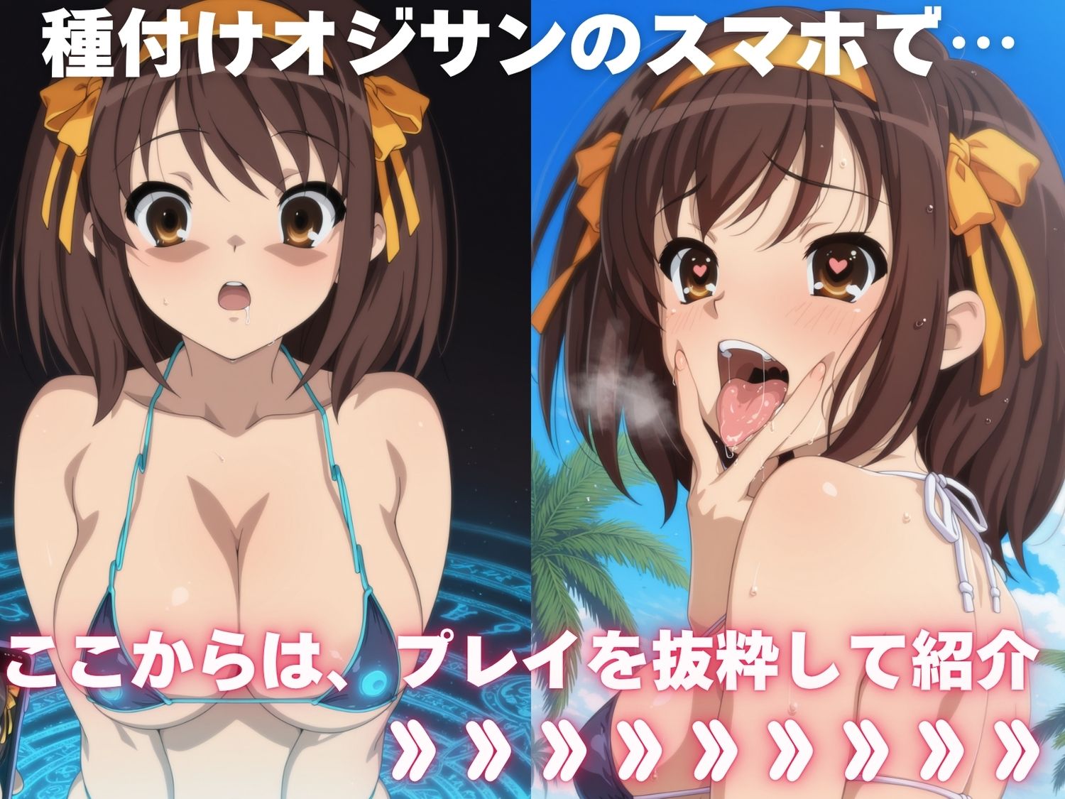 全員孕ませ俺の嫁  涼●ハルヒの憂鬱〜 水着編 〜 種付けオジサンに寝取られたオンナたち - サンプル画像 1