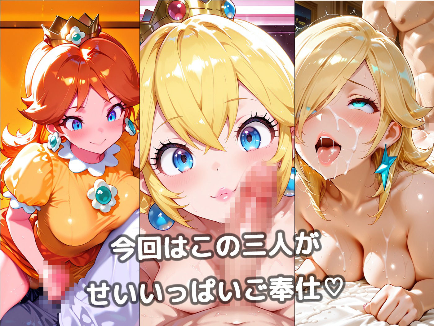 ヒロインたちに抜いてもらうCG集！ -お姫様＋編- - サンプル画像 1