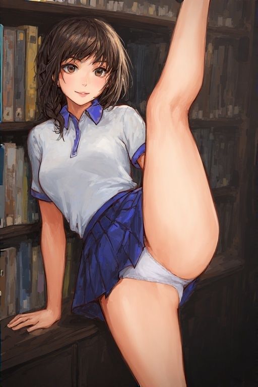 女子大生幼馴染図書館パンチラ画像集 - サンプル画像 5