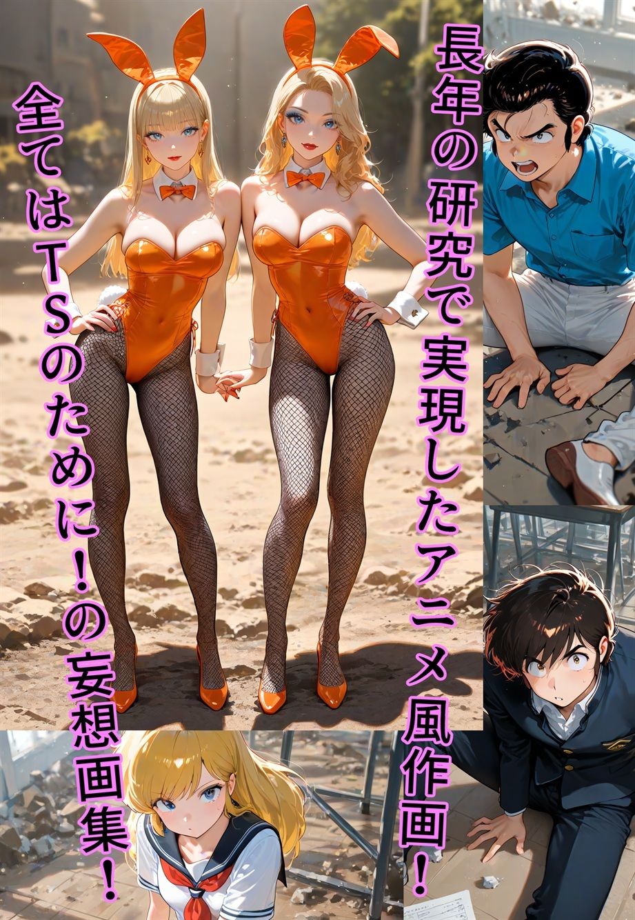 100円画集  うさぎ大使降臨！？〜バニー（♂）1000年契約で大パニック！〜 - サンプル画像 1