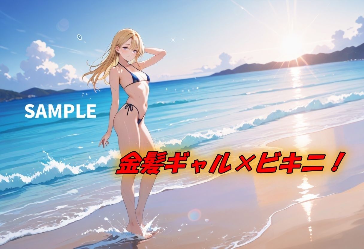 金髪ギャル×ビキニの掛け算は性欲が爆発する！ - サンプル画像 1