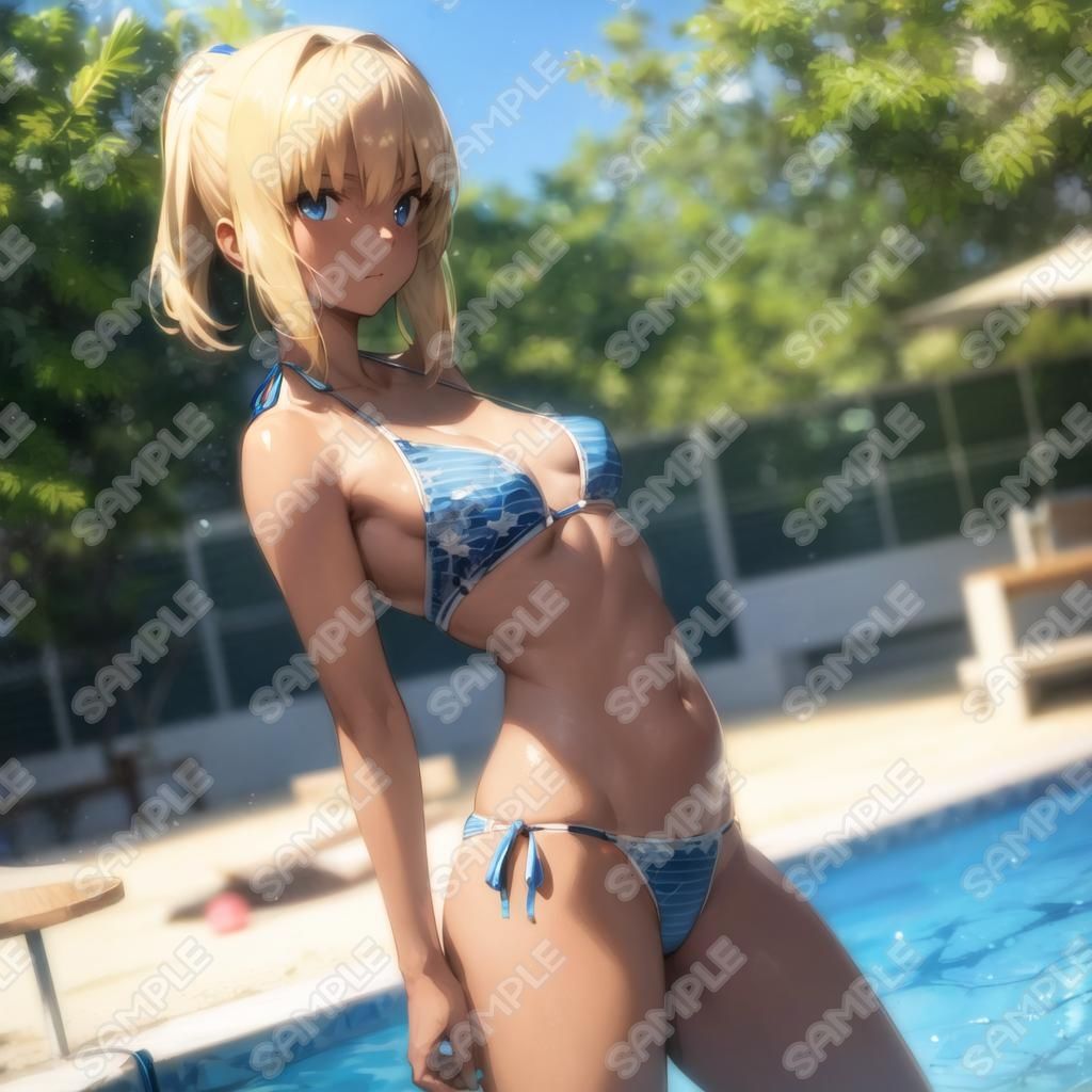 キャラフェチ  騎士王  水着（日焼け）編 - サンプル画像 1