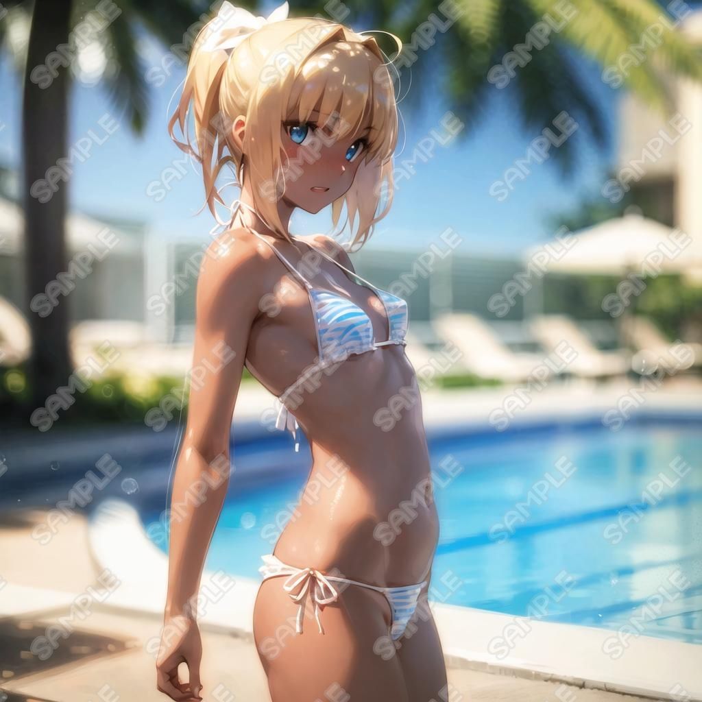 キャラフェチ  騎士王  水着（日焼け）編 - サンプル画像 7