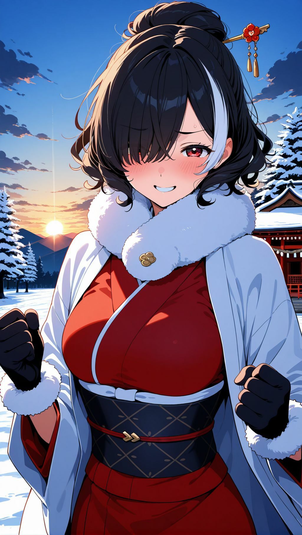 着物美人と始まりの日〜初詣〜【季節風流美女・AICG集】 EP01 - サンプル画像 4