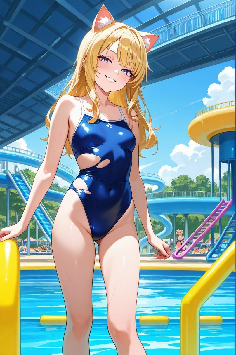 『発情したケモ娘は、濡れた水着を脱ぎたがる。』 - サンプル画像 1