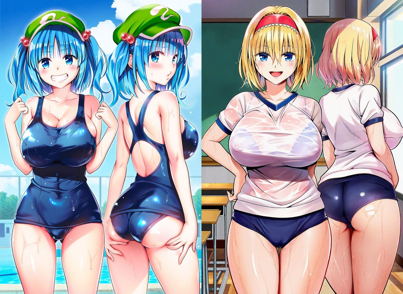 爆乳幻想学園どすけべイラスト集 - サンプル画像 1