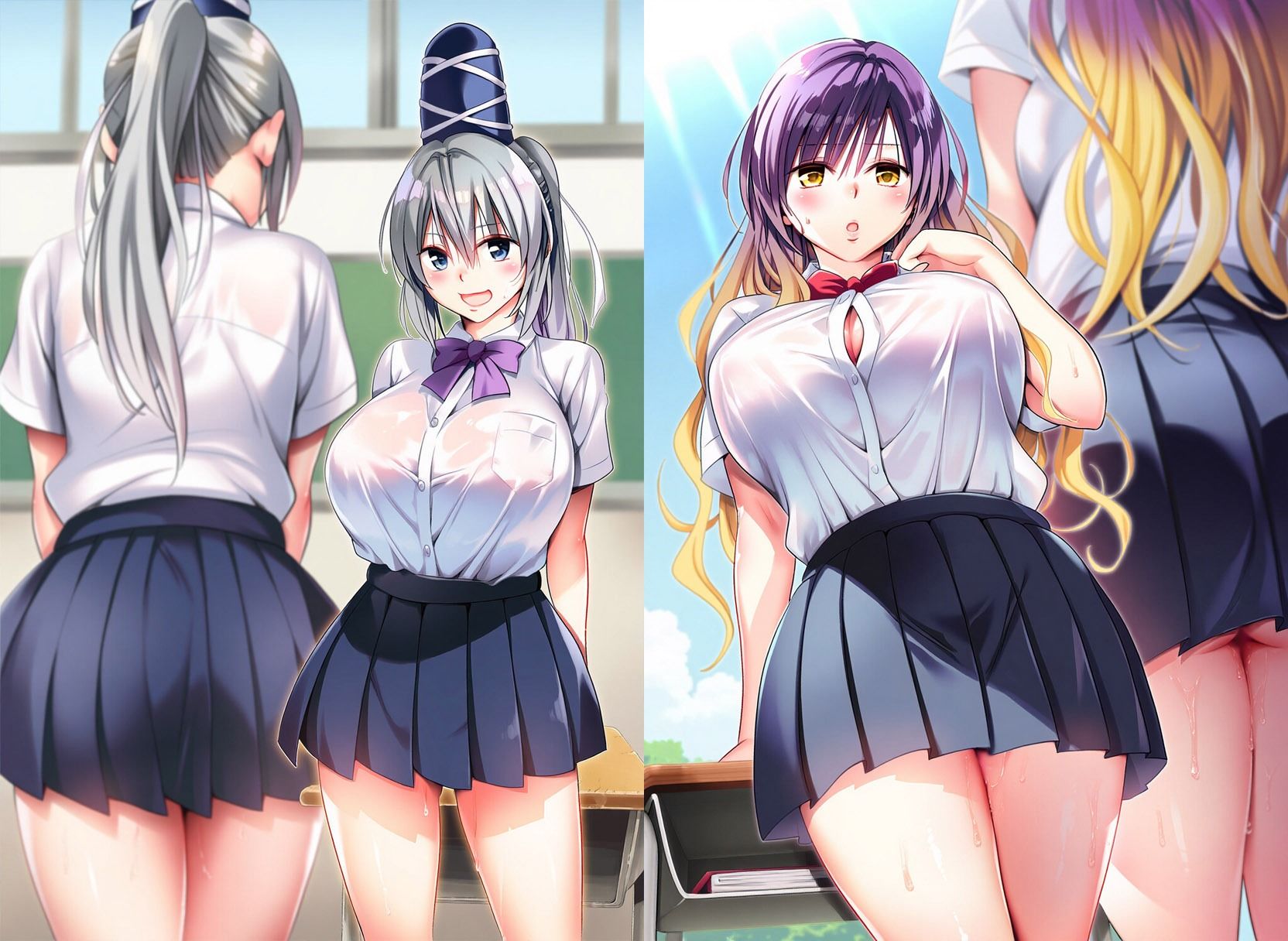 爆乳幻想学園どすけべイラスト集 - サンプル画像 2