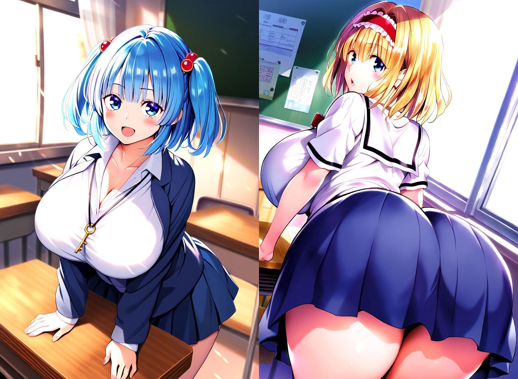 爆乳幻想学園どすけべイラスト集 - サンプル画像 3