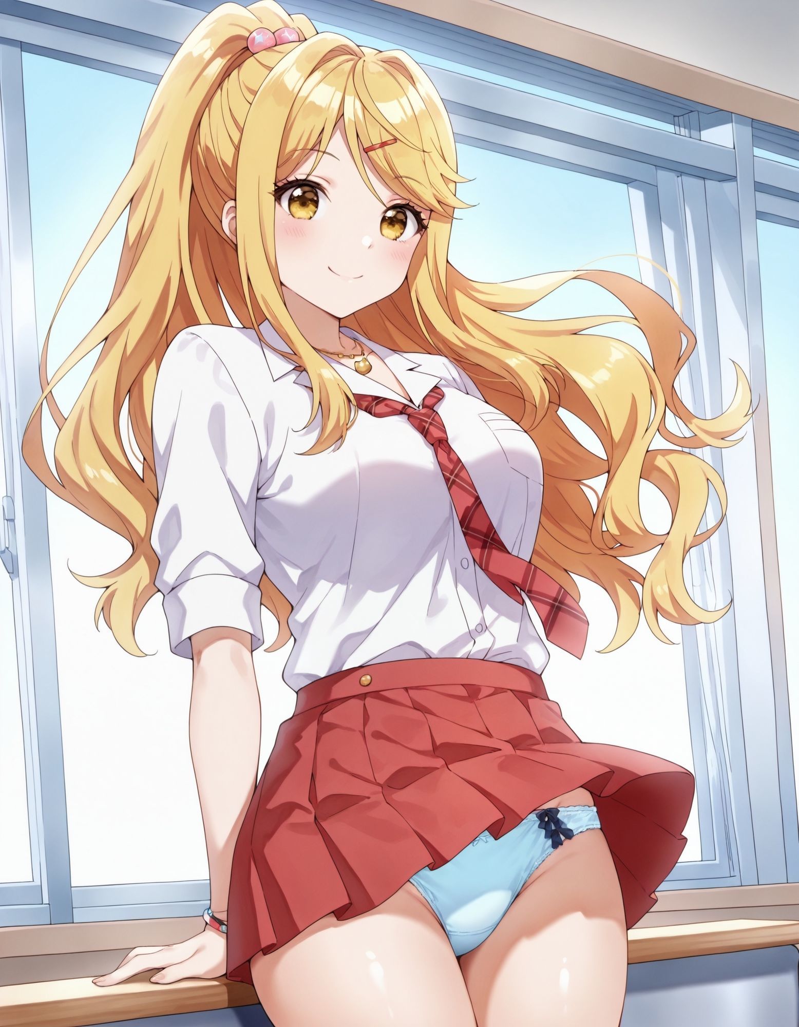 石〇陽鞠のパンチラ〜制服編 - サンプル画像 3