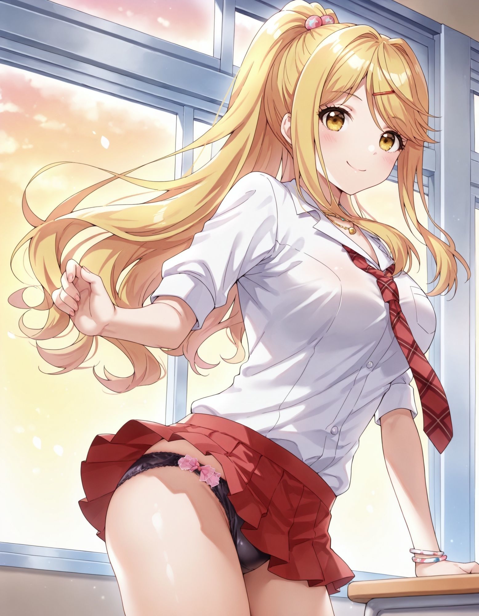 石〇陽鞠のパンチラ〜制服編 - サンプル画像 4