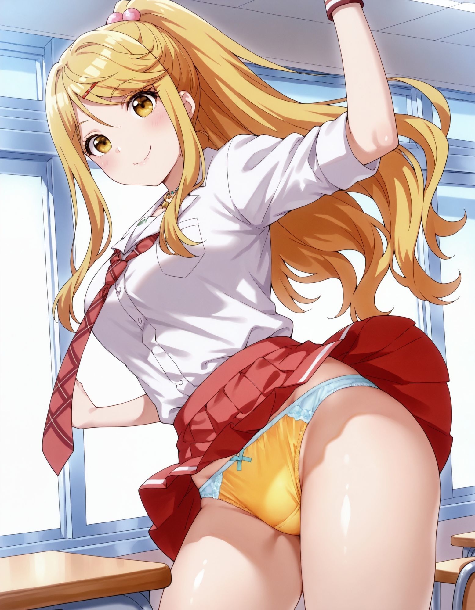 石〇陽鞠のパンチラ〜制服編 - サンプル画像 6