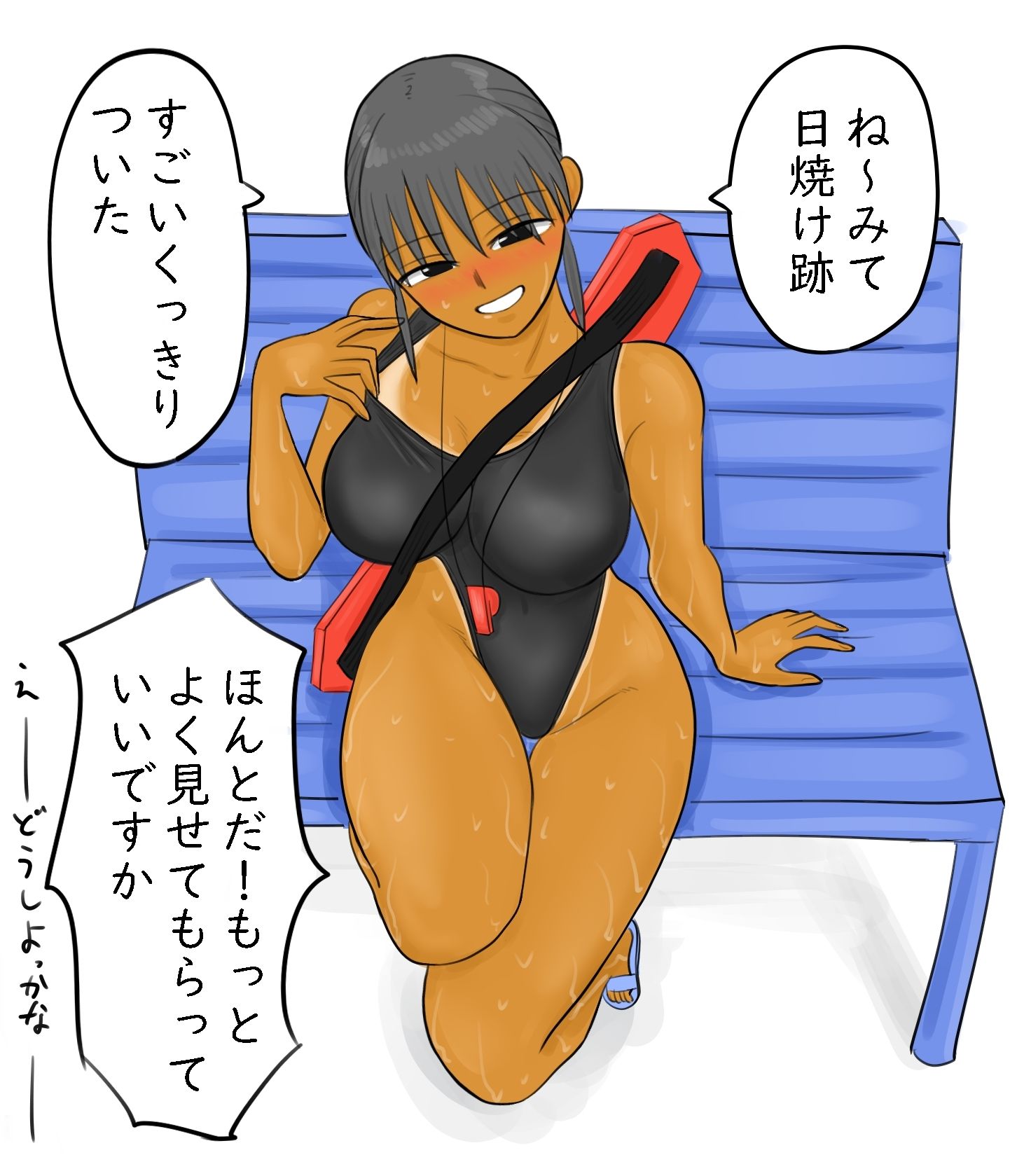 プール監視員の笹葉さんは今日も褐色 - サンプル画像 4
