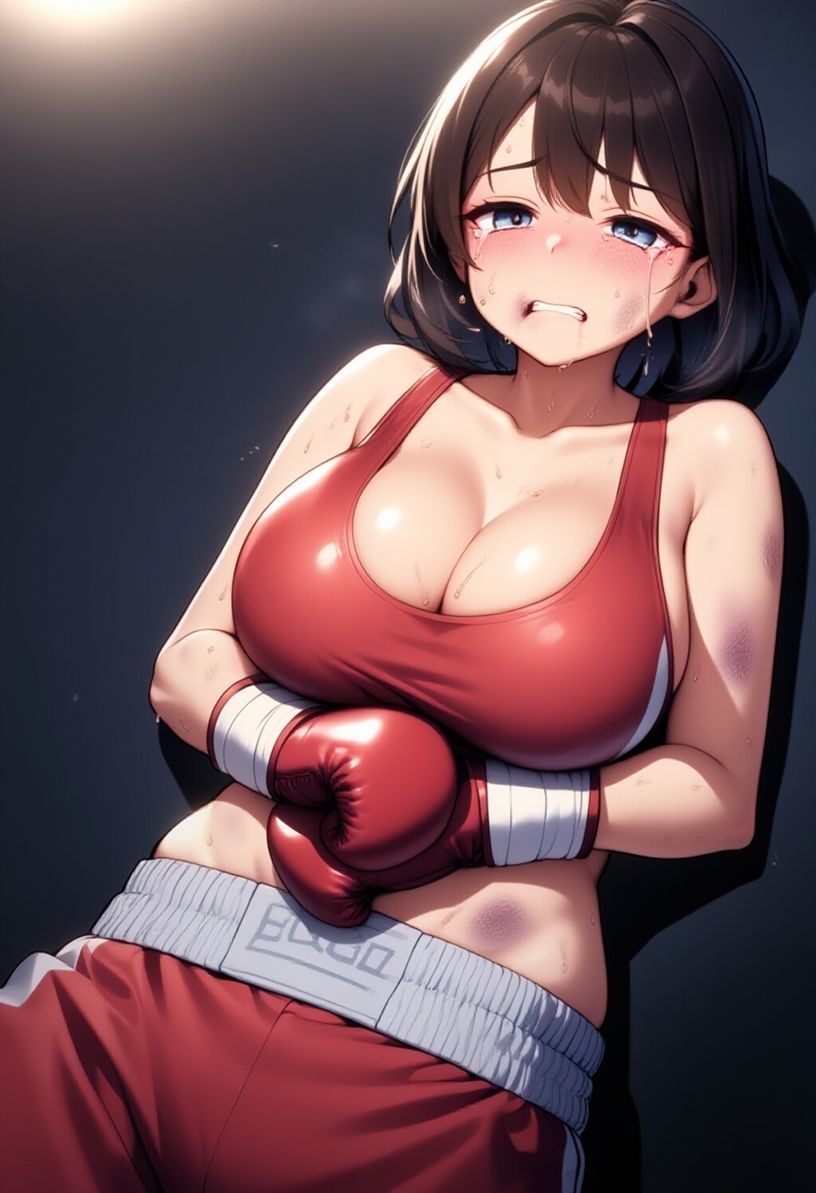女子ボクシング美少女AIイラストコレクション4 ダウンポーズ編 - サンプル画像 3