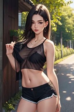 おっぱい丸見え！通りすぎる人の視線を感じながらノーブラ散歩 - サンプル画像 4