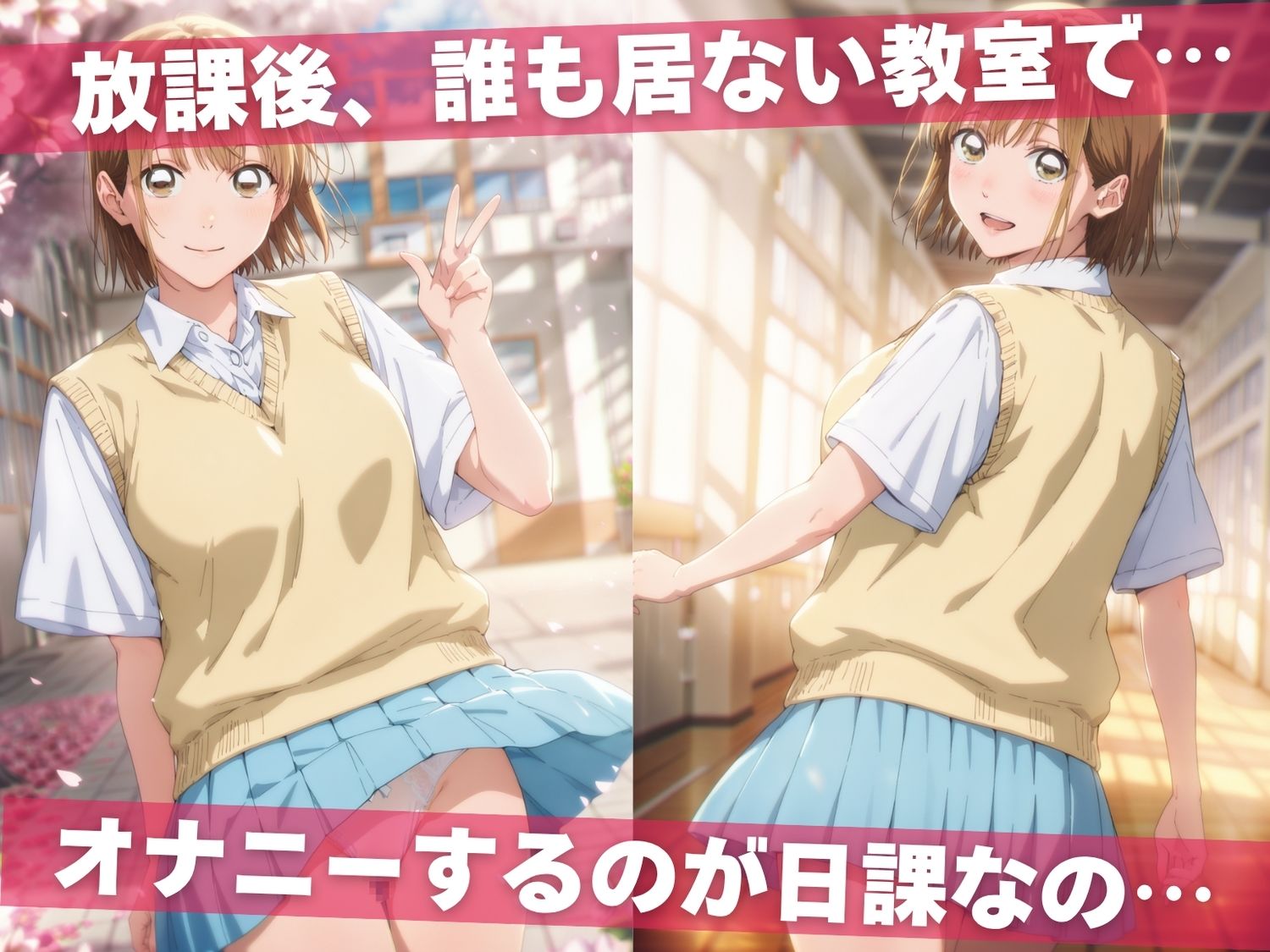 オナニー覗かれ、寝取られて  ア●のハコ 〜 学校編 〜 おじさんに暴かれた秘密 - サンプル画像 1