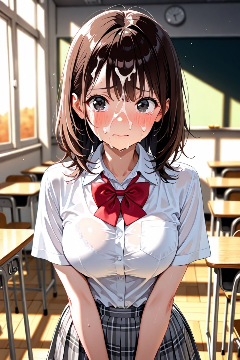 日直〆業務は教室で男子の性処理 - サンプル画像 7