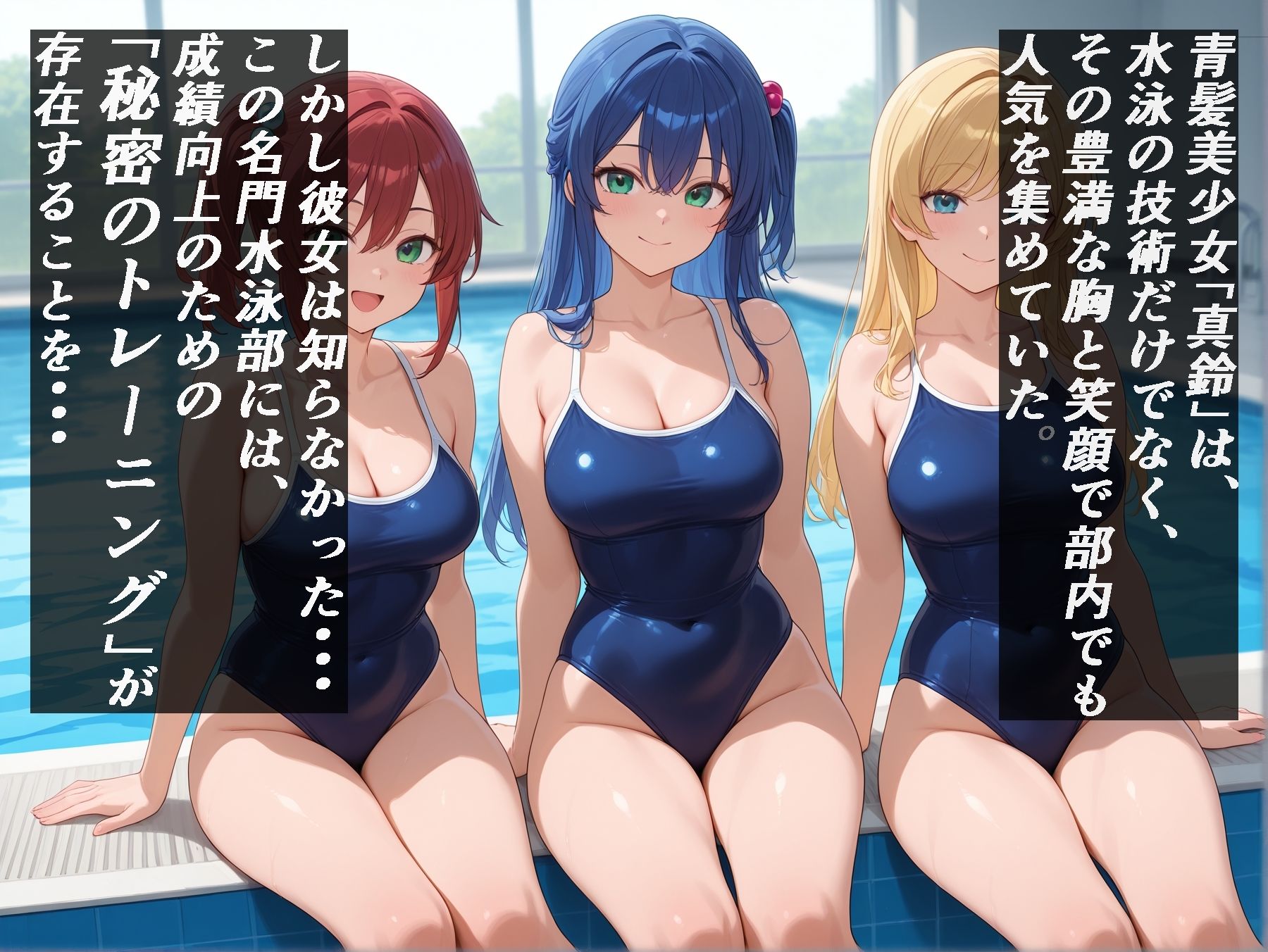 【高画質・500枚・セリフ入有】性処理学院 水泳部編 巨乳水泳部員が性処理当番になった日 - サンプル画像 1