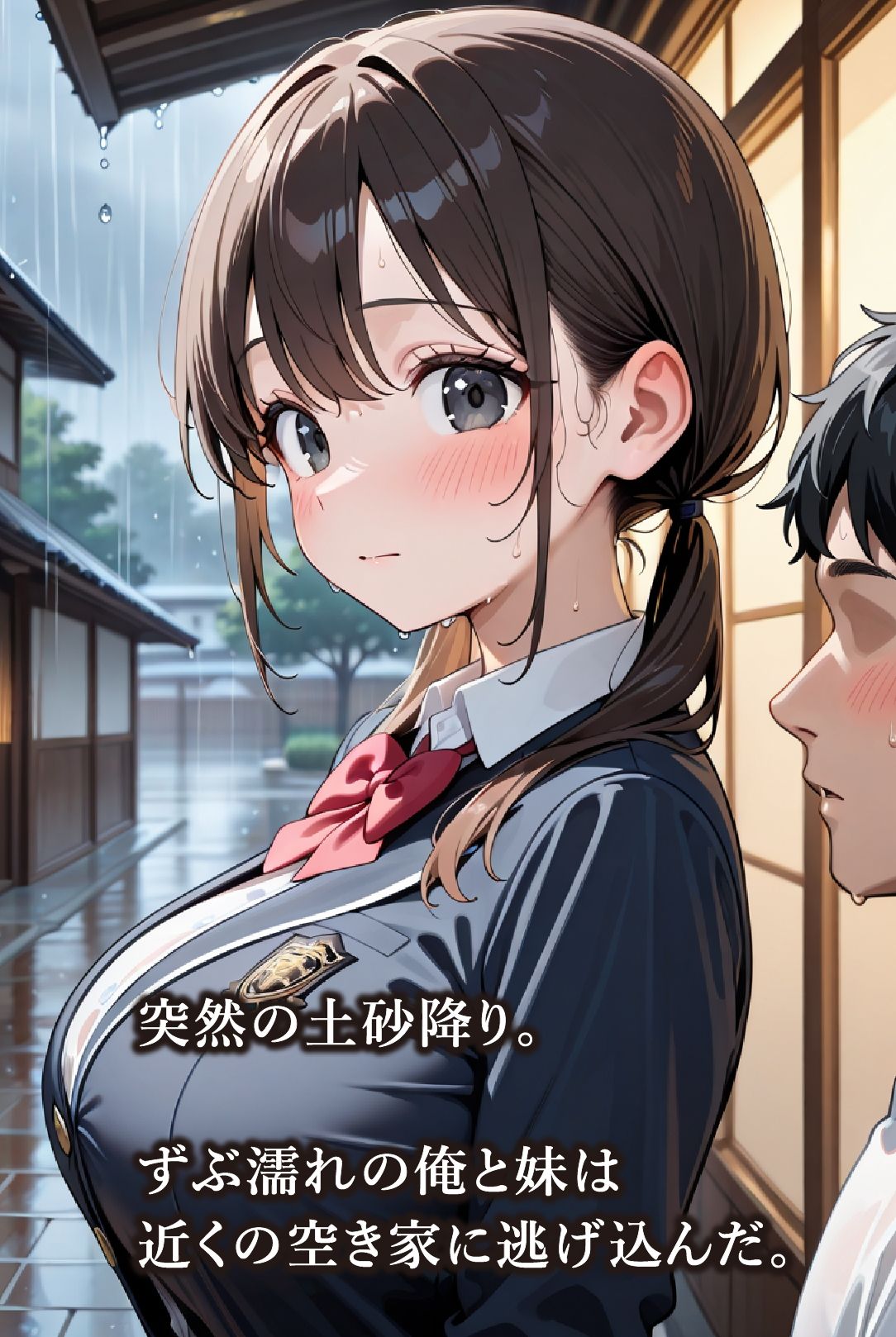 雨宿り妹 びしょ濡れ中 - サンプル画像 1