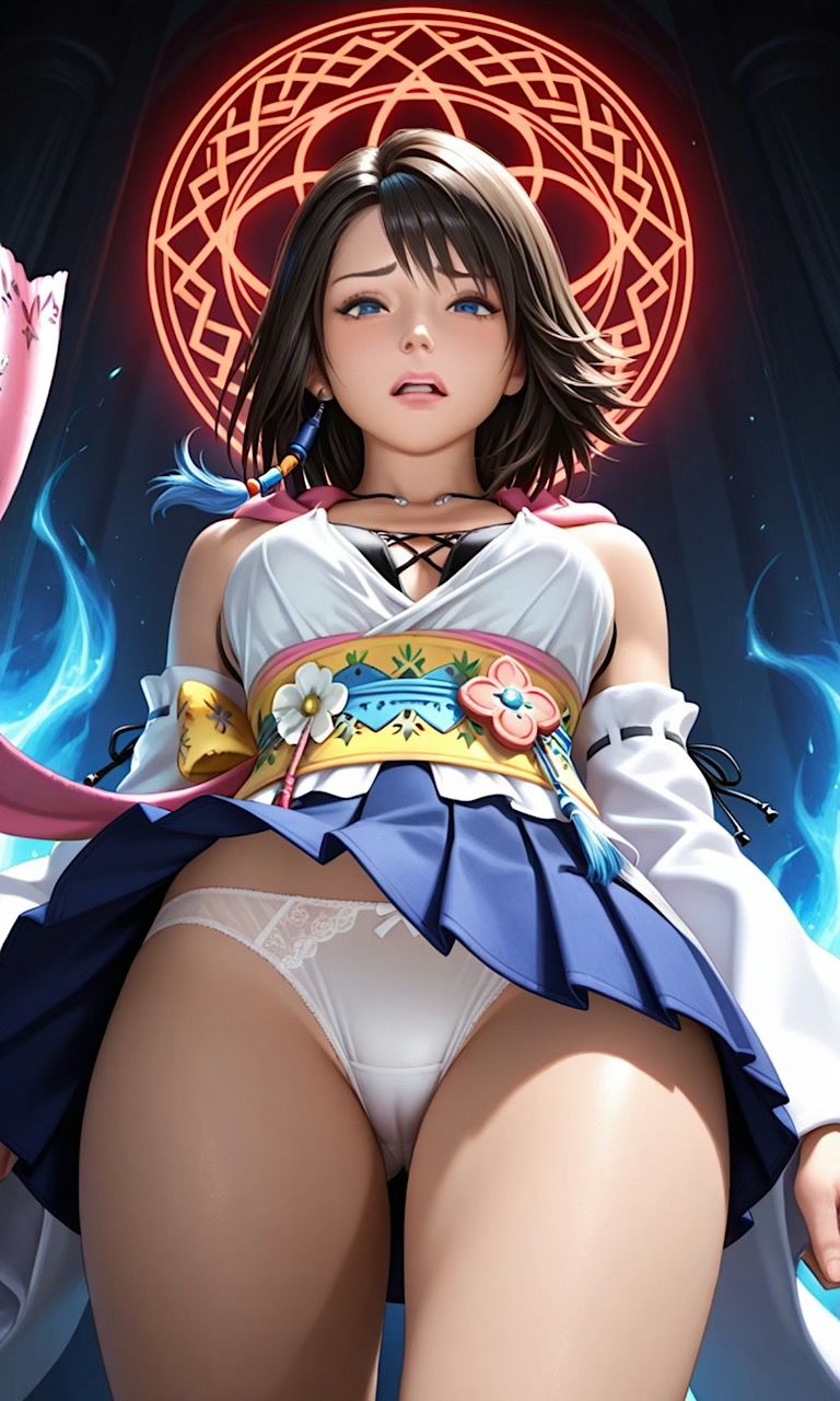 【F◯10ユウナ！召喚士になる為  変態オヤジ召喚士達に儀式として中出しされる】 - サンプル画像 9