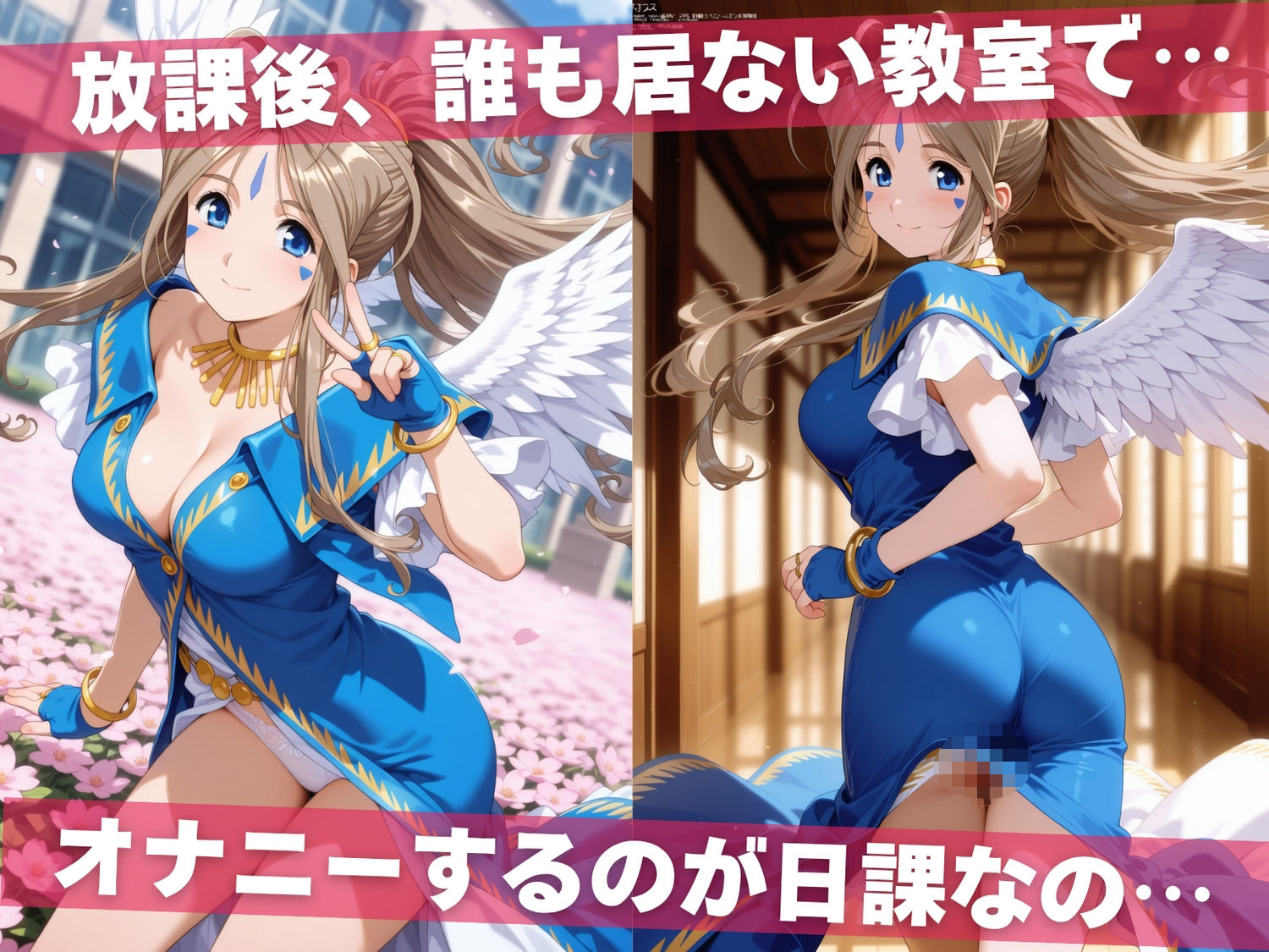 オナニー覗かれ、寝取られて  あ●っ女神さまっ 〜 学校編 〜 おじさんに暴かれた秘密 - サンプル画像 1