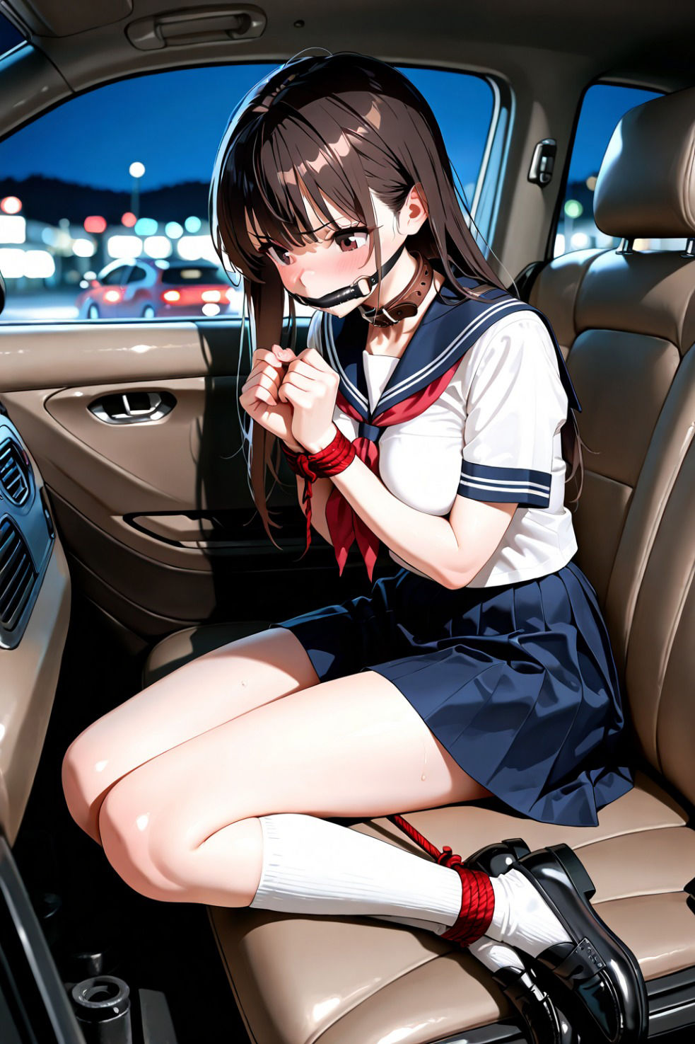 ねちっこ車内陵● 縛り嬲られ肉便器化 - サンプル画像 1