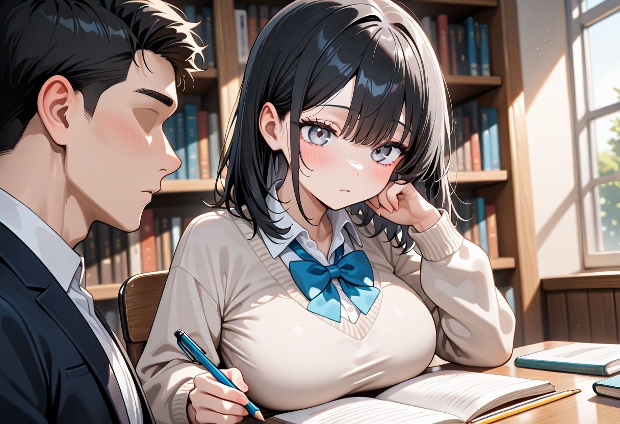 図書委員長 秘密の種付け - サンプル画像 2