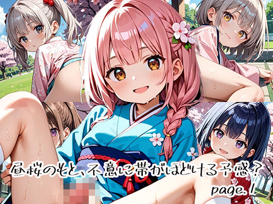昼桜のもと、不意に帯がほどける予感？page.1