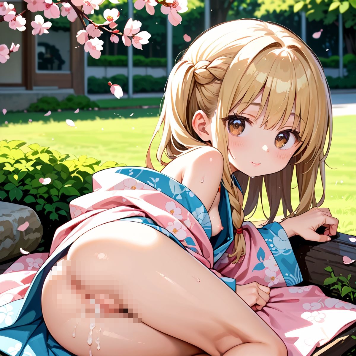 昼桜のもと、不意に帯がほどける予感？page.2 - サンプル画像 1