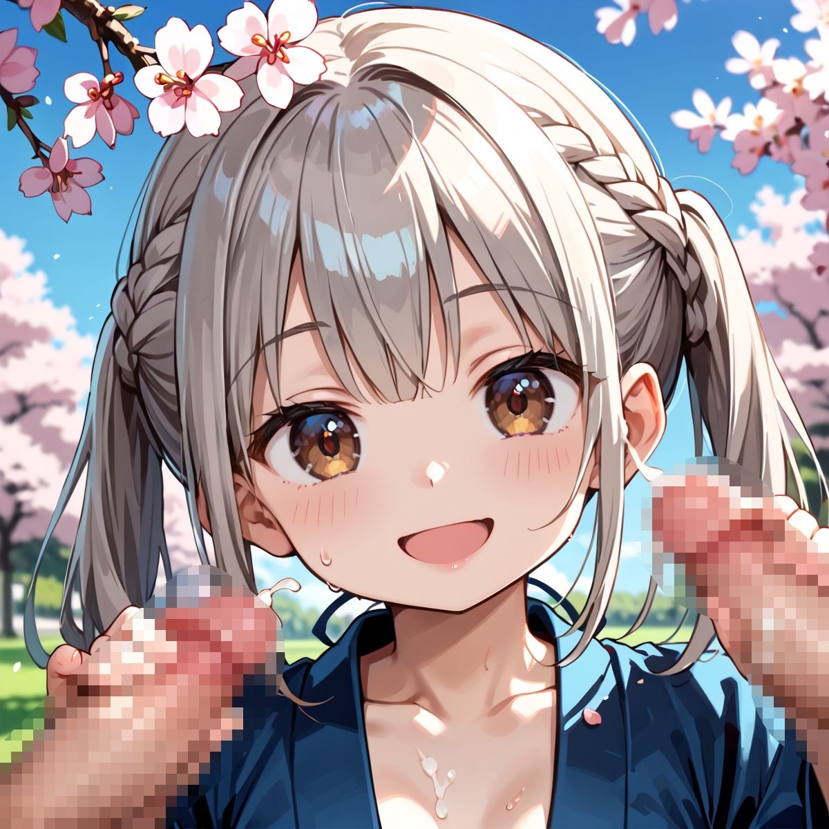 昼桜のもと、不意に帯がほどける予感？page.2 - サンプル画像 2