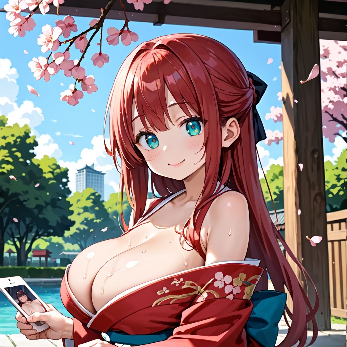 昼桜のもと、不意に帯がほどける予感？page.3 - サンプル画像 1