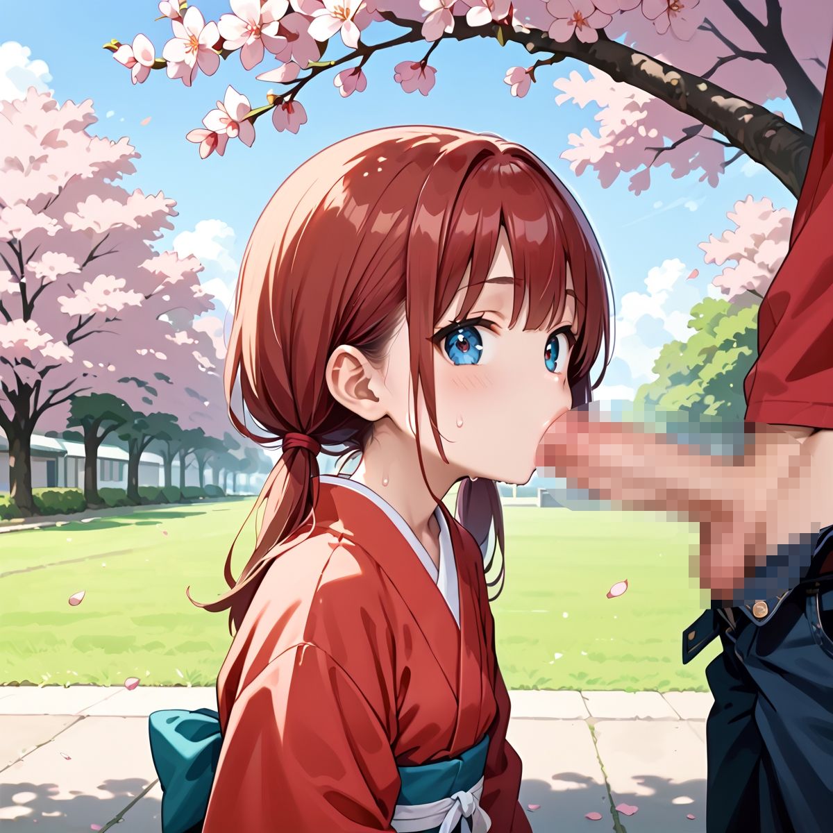 昼桜のもと、不意に帯がほどける予感？page.3 - サンプル画像 5