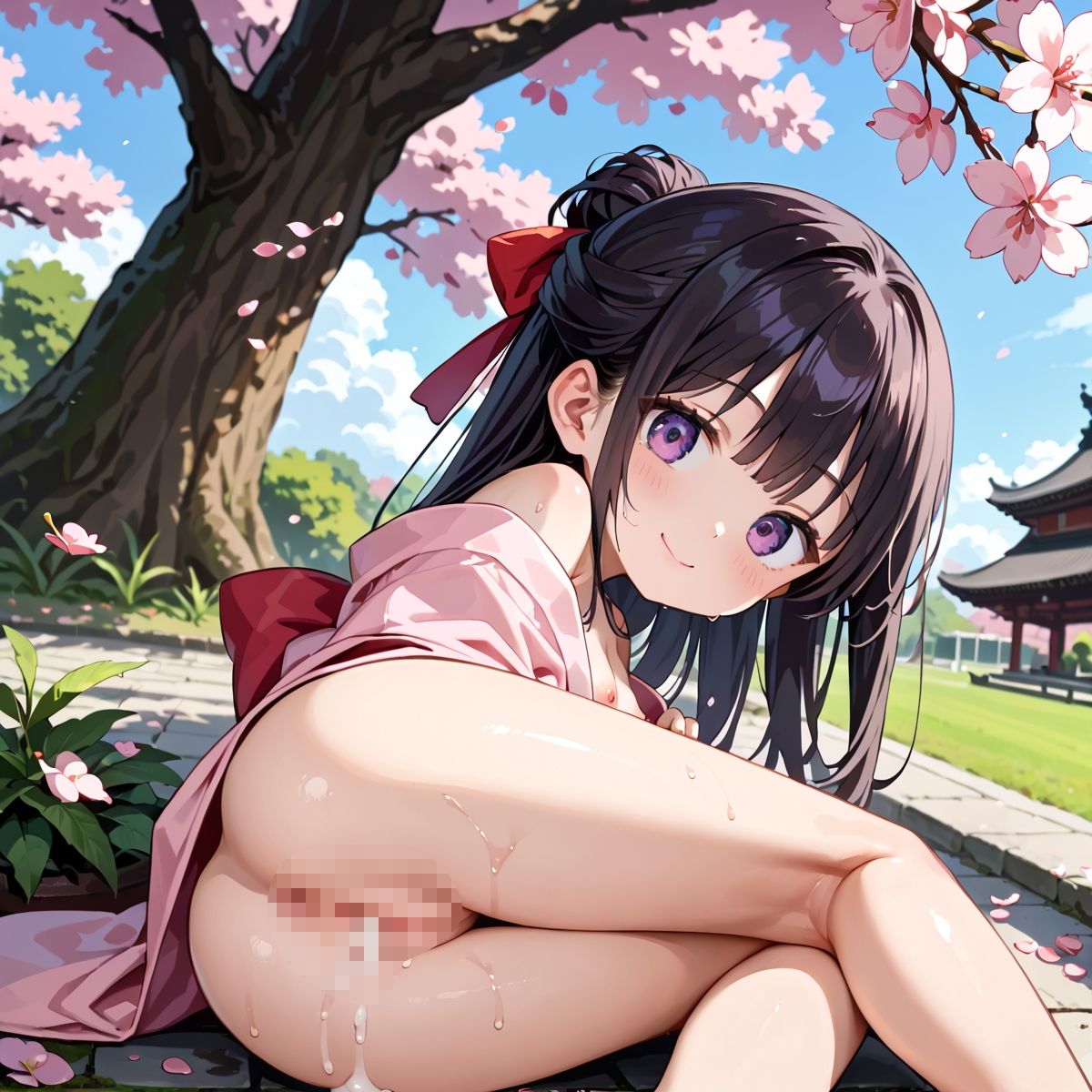 昼桜のもと、不意に帯がほどける予感？page.3 - サンプル画像 7