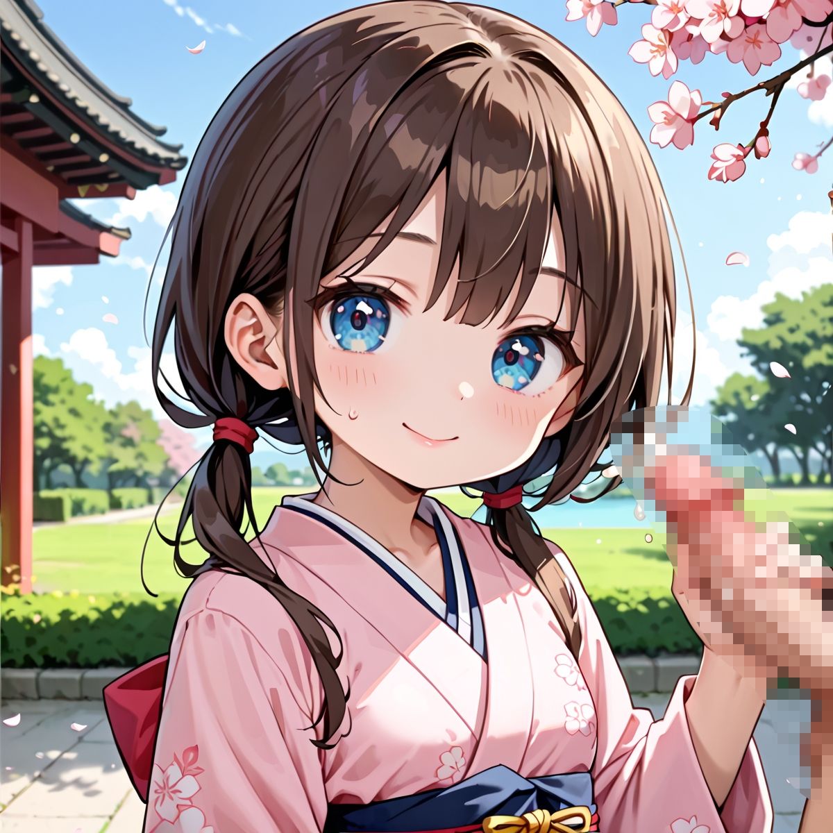 昼桜のもと、不意に帯がほどける予感？page.4 - サンプル画像 4