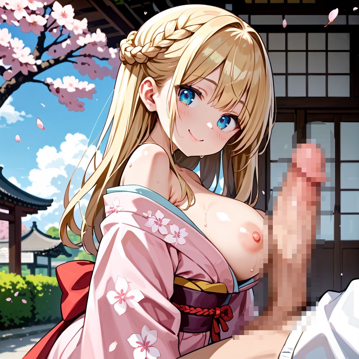 昼桜のもと、不意に帯がほどける予感？page.5 - サンプル画像 5