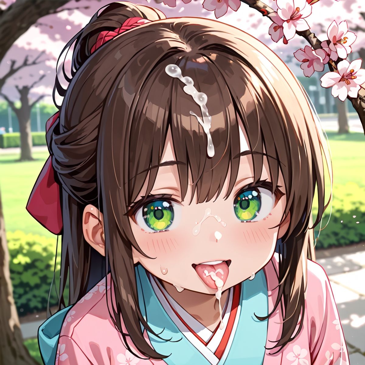 昼桜のもと、不意に帯がほどける予感？page.8 - サンプル画像 6